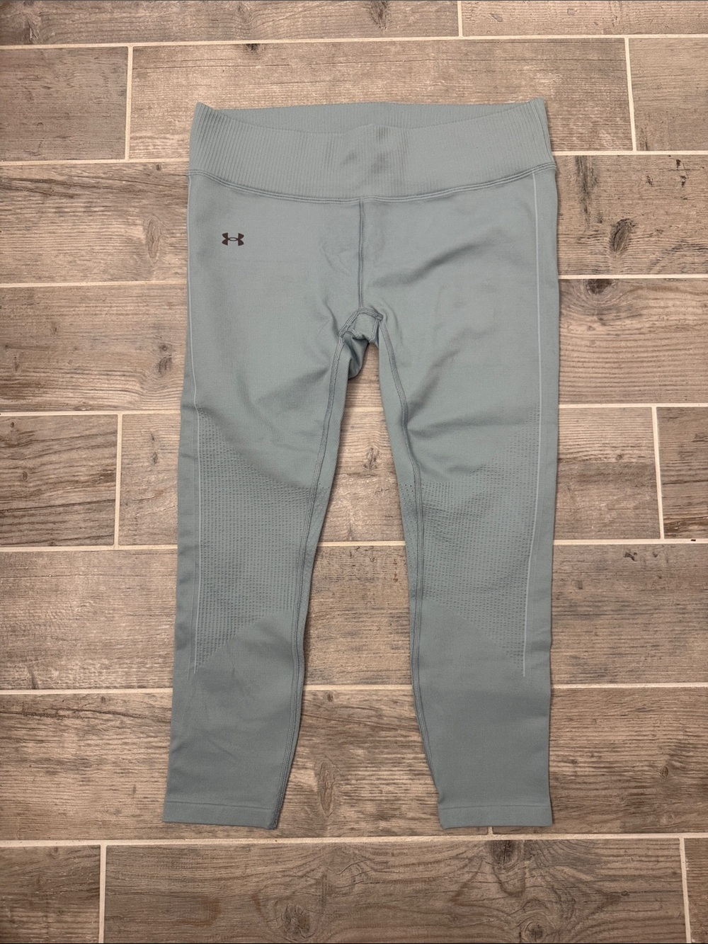 Under Armour Light Blue Ribbed High-Rise Leggings Rush Edition